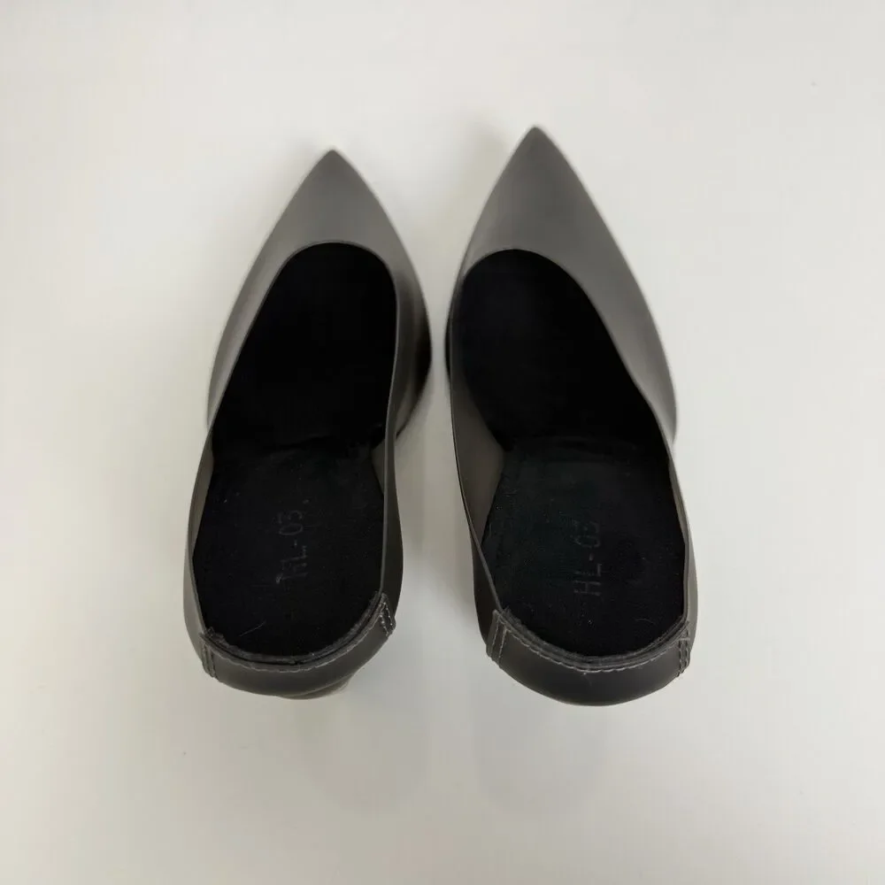 Yeezy Women’s Wedge Heels HL-03 Black Translucent TPU Heel Size 10 Slip On Shoe